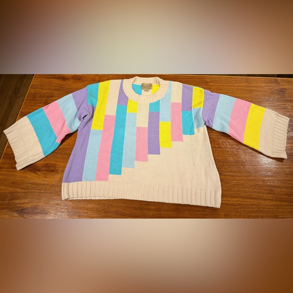 Wildfox retro colorblock sweater